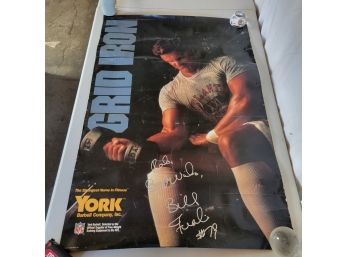 1989 York Barbell Co. Signed By  Bill Fralic #79 -  Poster