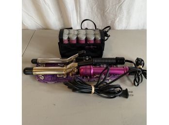 Hair Curlers And Curling Iron Lot