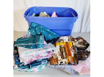 Vintage Fabric Lot Blue Tote