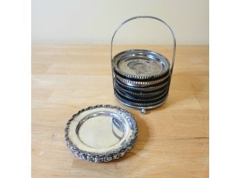 Silver Plated Coasters - Two Sets