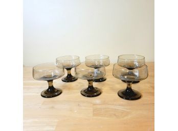 Set Of Amber - Brown Custard Dishes