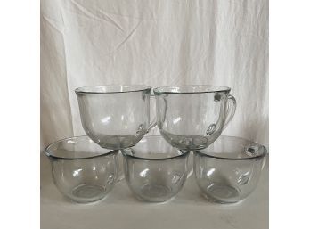 Oversized Glass Mugs - Set Of Five