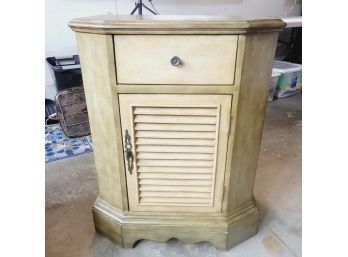 Wooden Accent Table With Cabinet And Drawer