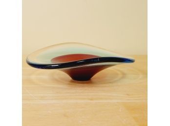 1970's Danish Hand Blown Glass Bowl