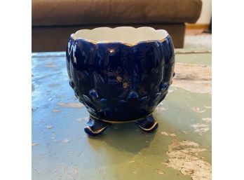 Vintage Rorstrand Ceramic Blue Footed Bowl (Shelf)