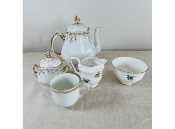 Vintage White And Gold Tea Set - Assorted Makers