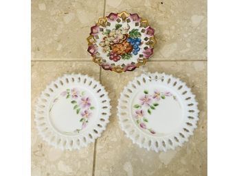 Vintage Reticulated Glass Plates