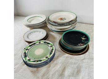 Assortment Of Vintage Small Dishes In Green Hues No. 2