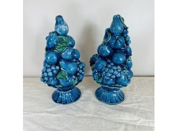 Pair Of Vintage Japanese Inarco Ceramic Topiary Centerpieces