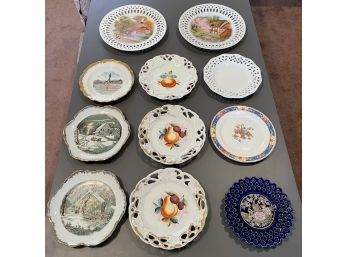 Eleven Assorted Decorative Vintage Plates Including Claude Strachan And John Maddock & Sons