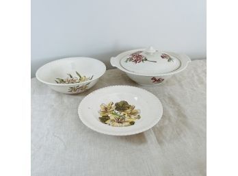 Vintage Johnson Brothers Old Flower Prints Serving Pieces