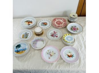 Vintage Plate Assortment - Smalls And Minis - Including Lefton Reticulated Glass Plates