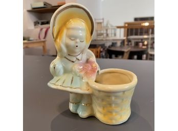 Vintage Girl With Basket Figurine