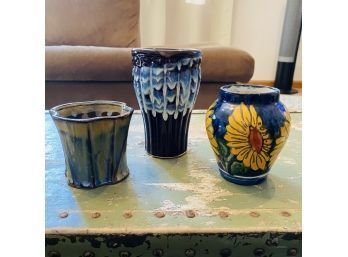 Assorted Decorative Glazed Pottery Lot (Shelf)