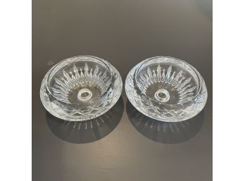 Matching Pair Of Glass Candle Holders