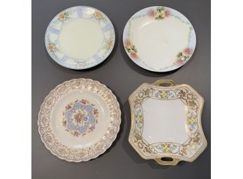 Lot Of Four Vintage Plates Including Limoges And Nippon