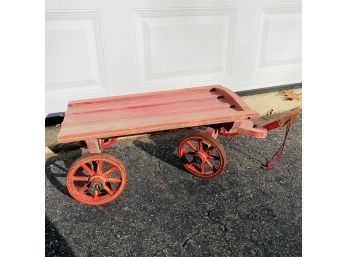 Vintage Red Wooden Wagon