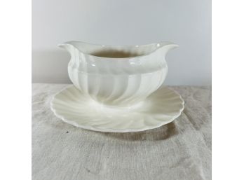 Vintage White Porcelain Gravy Boat