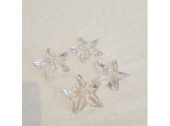 Set Of 4 Glass Candle Holders Star Shape (table Lr)