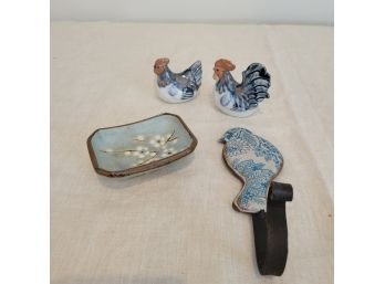 Roosters, Bird Hook And Accent Dish (table Lr)