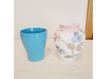 Blue Vase And Hand Painted Vase (Table Lr)