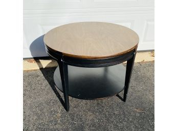 Refinished Round Two-Toned Veneer Coffee Table