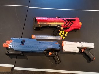 Nerf Gun Wars! 3 Nerf Rival Guns With Pellet Ammo.