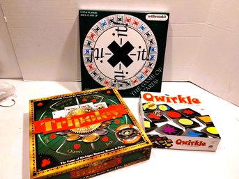 3 Games - Qwirkle, Tripoley, X-It