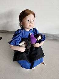 Kruger Edwin M. Knowles Amish Blessings Porcelain Doll Rebecca With Baby