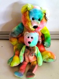 Peace Bears - Beanie Babies - Jerry Garcia Commemorative Beanie Buddy & Baby (2 Items)