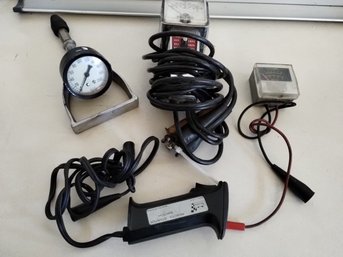 Vintage Automotive Diagnostic Tools : Compression Gauge, Remote Starter, Charge Meter, KAL-EQUIP CO DWELL-TACH
