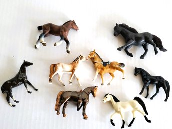 Lot Of 8 Small Toy Horses - (unbranded)