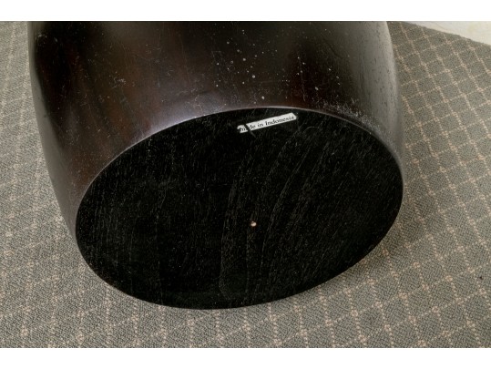 Painted Wood Side Table In Drum Form