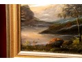 Pair Of Hudson River School Style Oil Paintings On Paper Mounted On Board And Framed - As Is