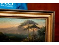 Pair Of Hudson River School Style Oil Paintings On Paper Mounted On Board And Framed - As Is