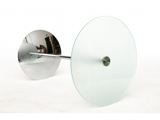 Frosted Glass Top Accent Table