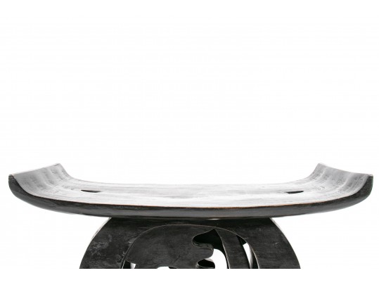 Ebonized Carved African-Style Stool