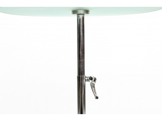 Frosted Glass Top Accent Table
