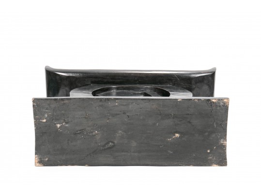 Ebonized Carved African-Style Stool