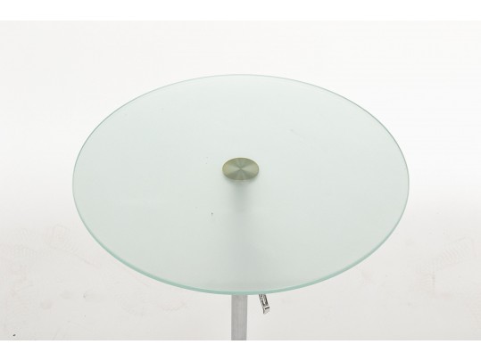 Frosted Glass Top Accent Table