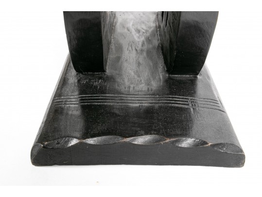 Ebonized Carved African-Style Stool