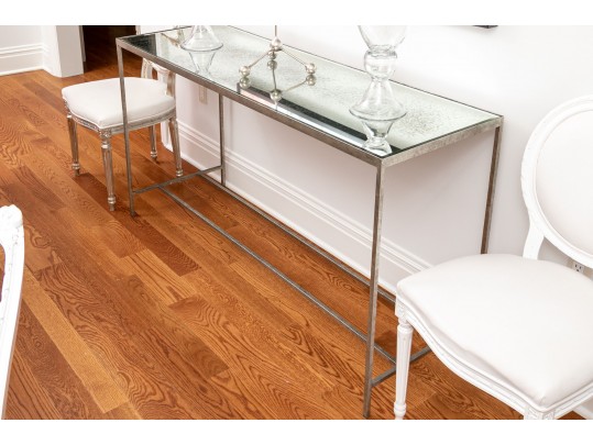 Sleek Console Table With Antique Mirror Top From Lillian August