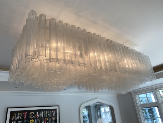 Venini Italian Rectilinear Chandelier Circa 1960, Original Purchase Price $26,250