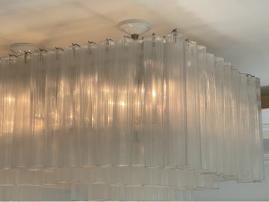 Venini Italian Rectilinear Chandelier Circa 1960, Original Purchase Price $26,250