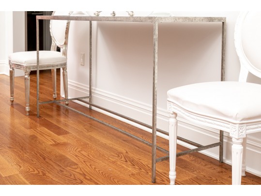 Sleek Console Table With Antique Mirror Top From Lillian August