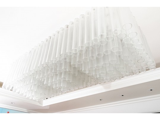 Venini Italian Rectilinear Chandelier Circa 1960, Original Purchase Price $26,250