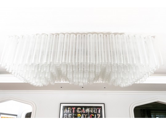 Venini Italian Rectilinear Chandelier Circa 1960, Original Purchase Price $26,250