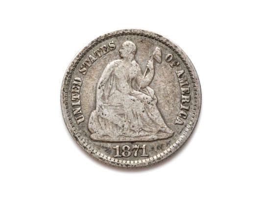 1871 Seated Liberty Half Dime