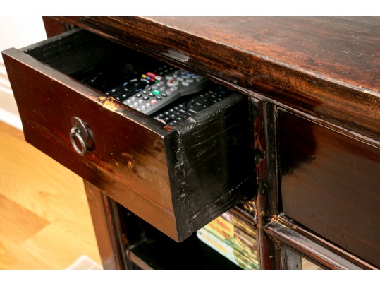 Rustic, Vintage Wooden Bookcase With A Distressed Finish 