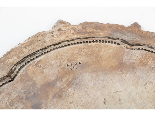 Sterling Silver Footed Waiter Tray, Monogrammed 